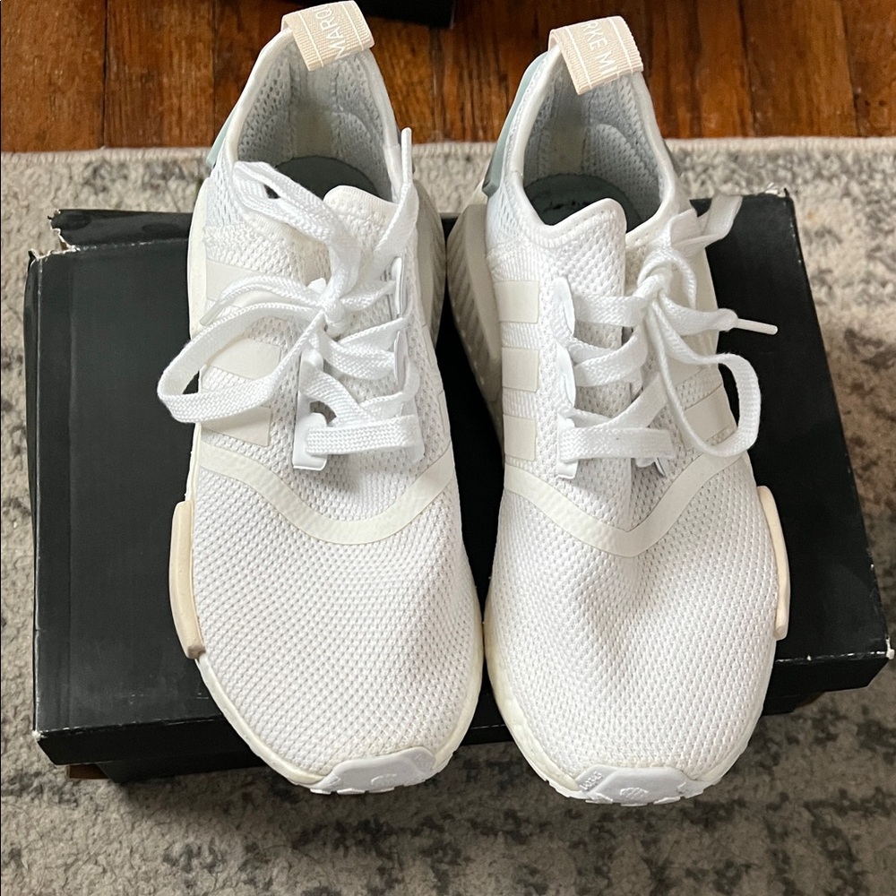 Adidas Mint and White Sneakers